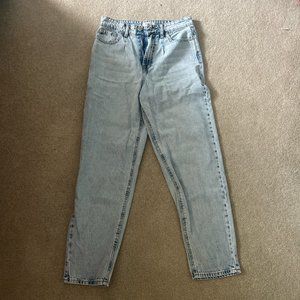 OAT New York High Rise Straight Jeans, Size 27, Light Wash